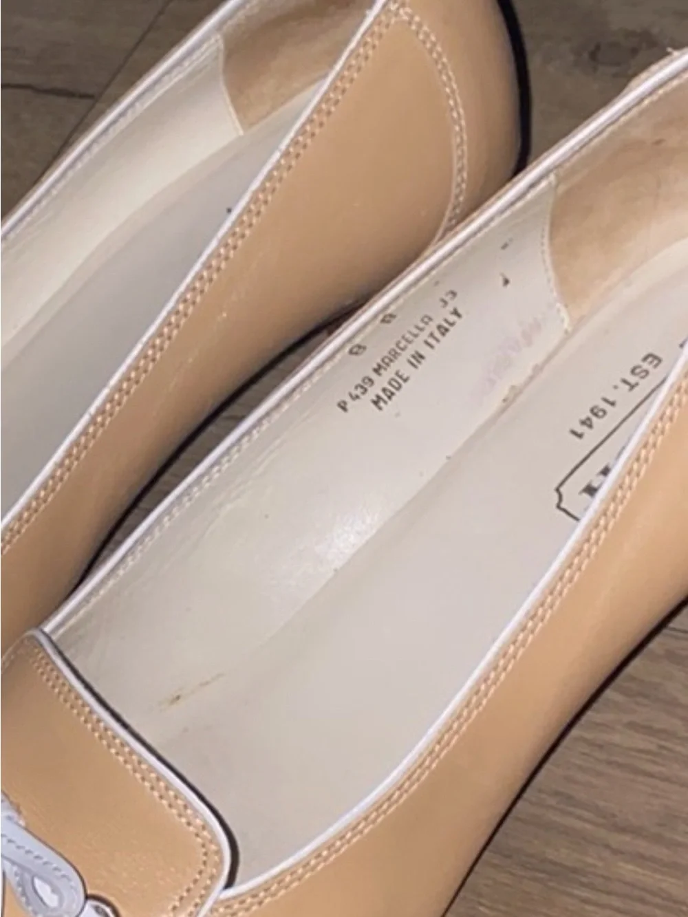 Coach Marcella Nude Leather Square Toe Kitten Heel Pumps Size 7.5 - Picture 5 of 6